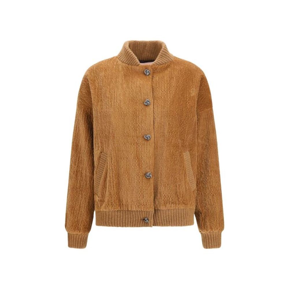 Kristina Ti Brown Cotton Women's Bomber